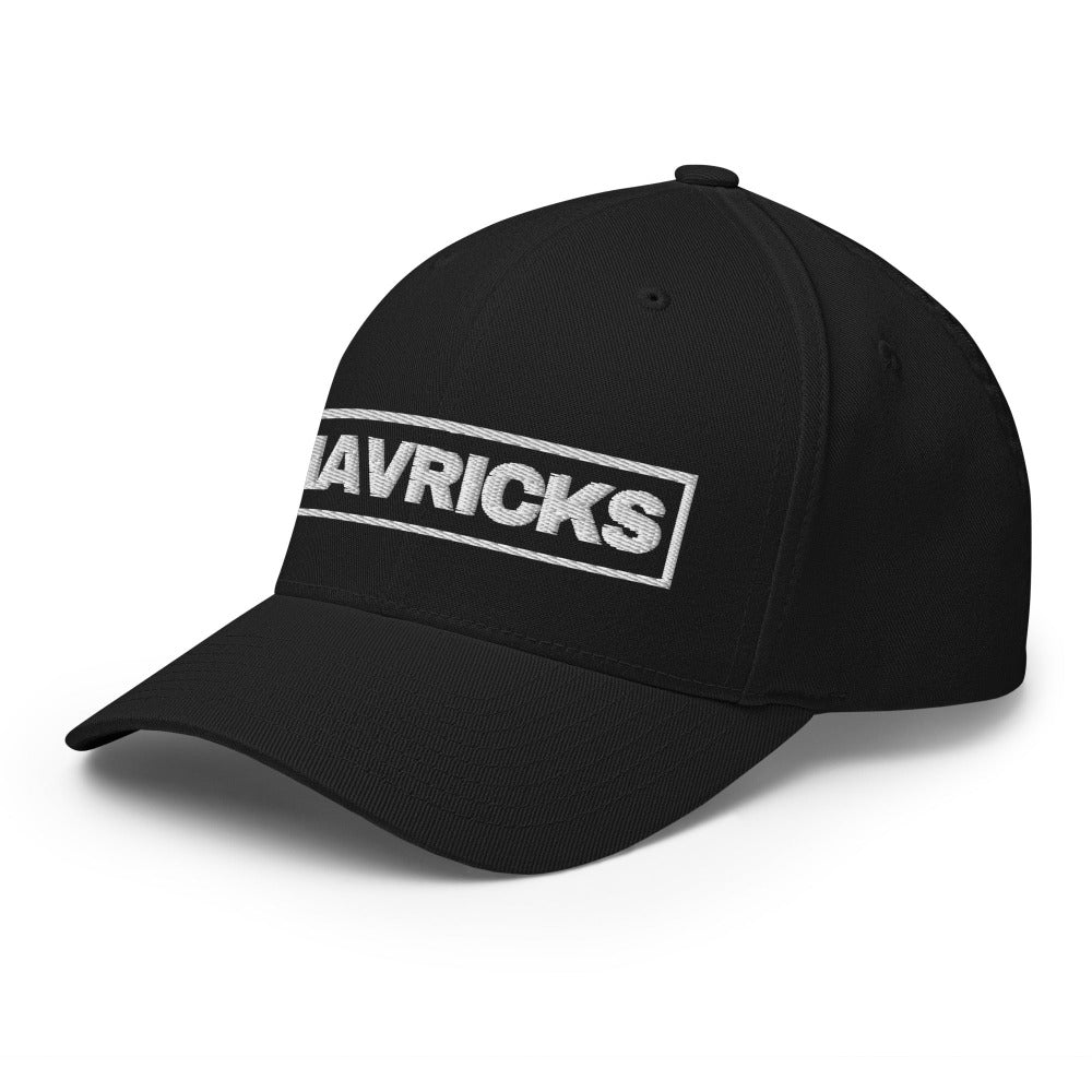 mavricks_flexfit_hat_black_white_side_profile
